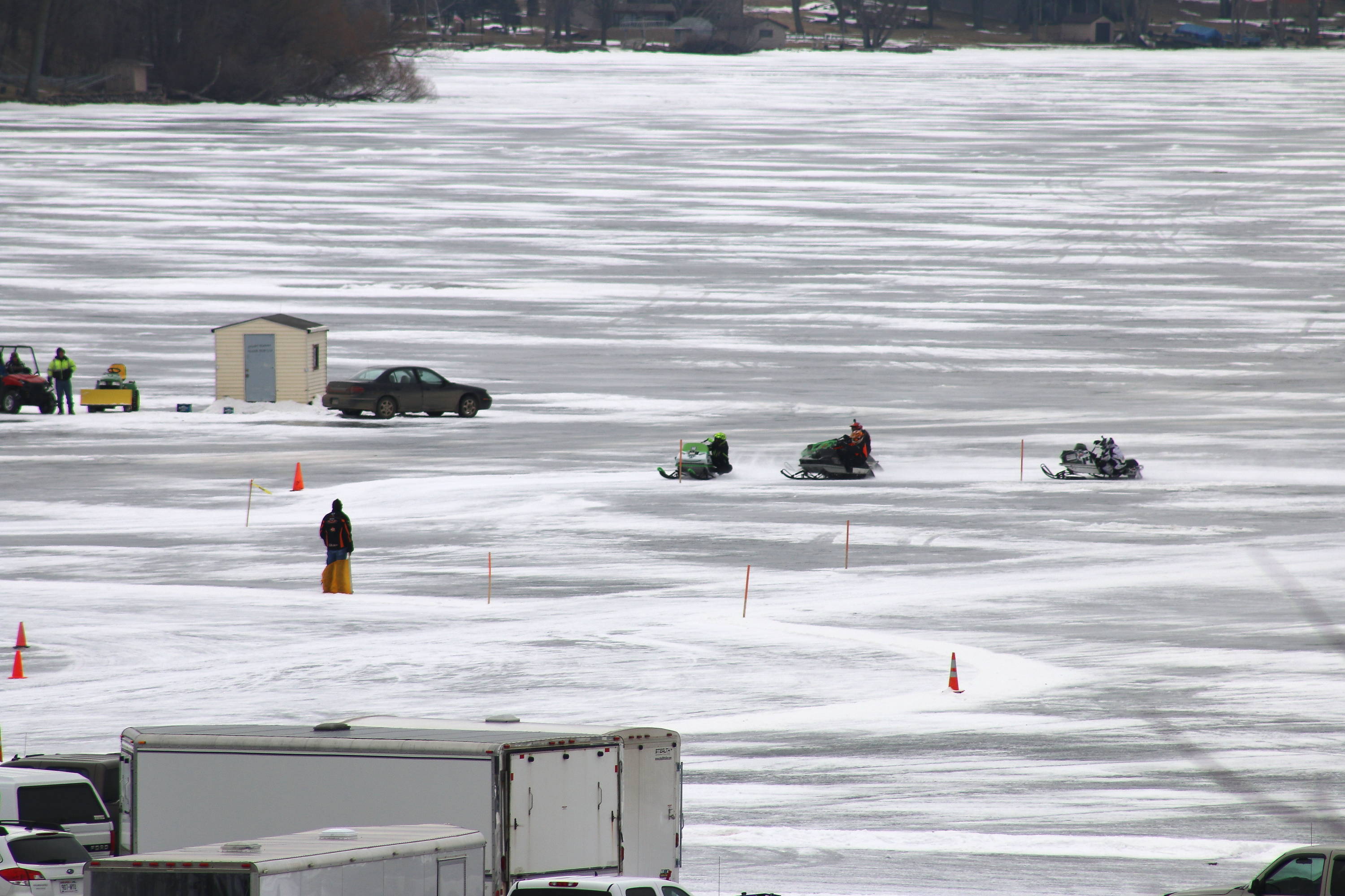Rush Lake Rocks in the winter! Racing, fishing and more
